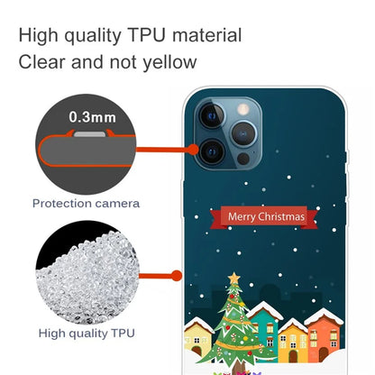 For iPhone 15 Pro Max TPU Case Christmas Pattern Printing Phone Back Cover