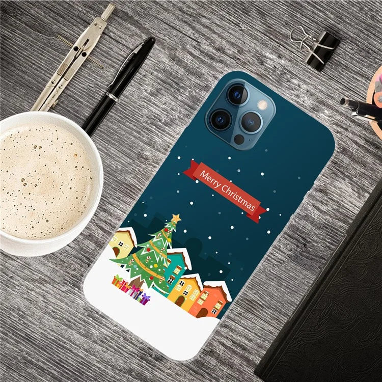 For iPhone 15 Pro Max TPU Case Christmas Pattern Printing Phone Back Cover