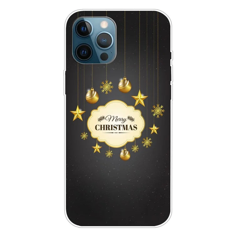 For iPhone 15 Pro Max TPU Case Christmas Pattern Printing Phone Back Cover