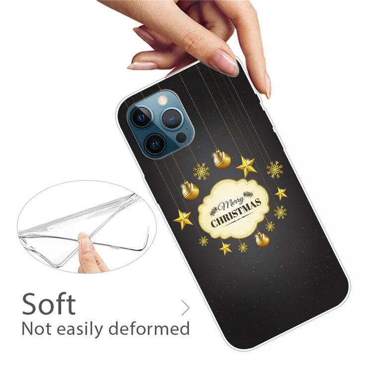 For iPhone 15 Pro Max TPU Case Christmas Pattern Printing Phone Back Cover