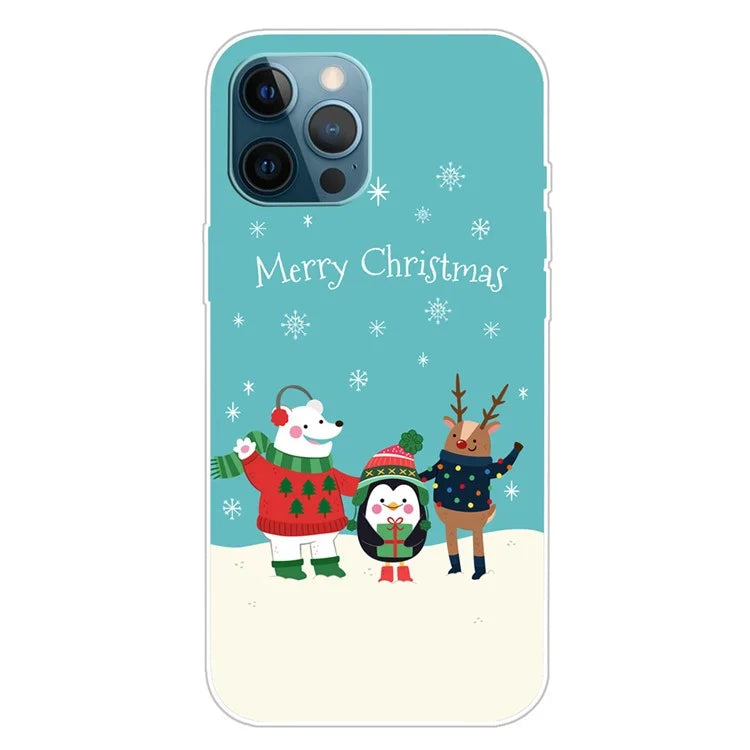 For iPhone 15 Pro Max TPU Case Christmas Pattern Printing Phone Back Cover