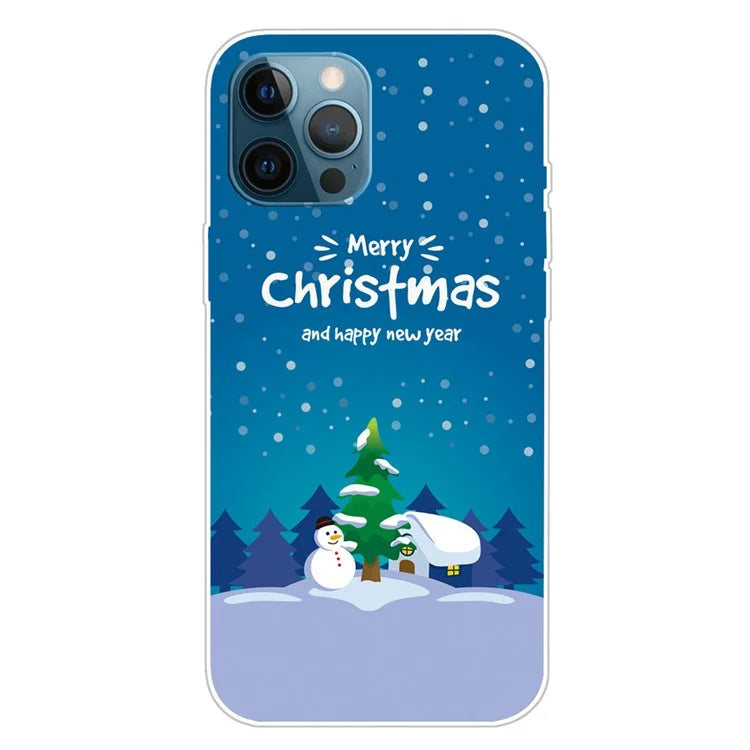 For iPhone 15 Pro Max TPU Case Christmas Pattern Printing Phone Back Cover and Christmas Tree