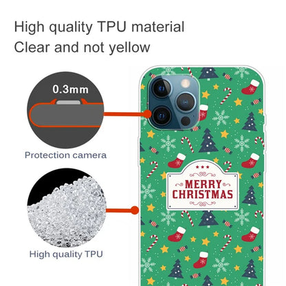 For iPhone 15 Pro Max TPU Case Christmas Pattern Printing Phone Back Cover