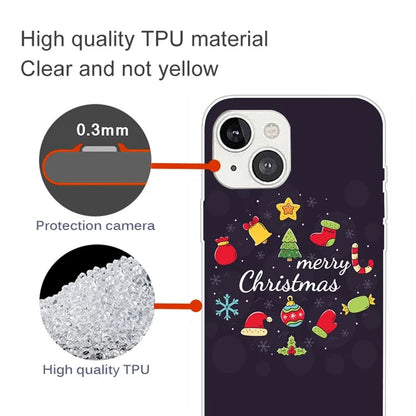 For iPhone 15 Plus TPU Case Anti-scratch Christmas Pattern Phone Cover