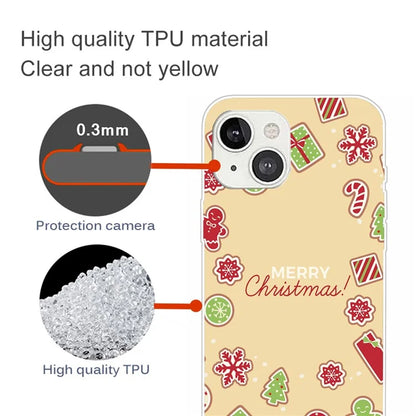 For iPhone 15 Plus TPU Case Anti-scratch Christmas Pattern Phone Cover