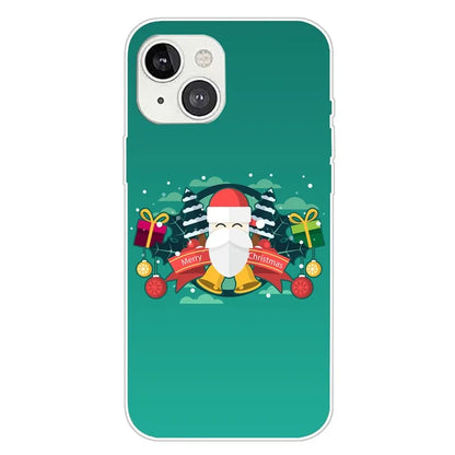 For iPhone 15 Plus TPU Case Anti-scratch Christmas Pattern Phone Cover and Bell