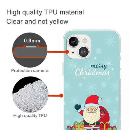 For iPhone 15 Plus TPU Case Anti-scratch Christmas Pattern Phone Cover Gives Gift