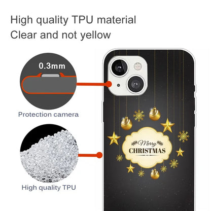 For iPhone 15 Plus TPU Case Anti-scratch Christmas Pattern Phone Cover