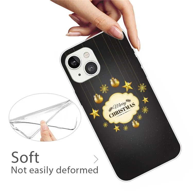 For iPhone 15 Plus TPU Case Anti-scratch Christmas Pattern Phone Cover
