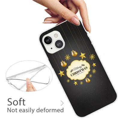 For iPhone 15 Plus TPU Case Anti-scratch Christmas Pattern Phone Cover