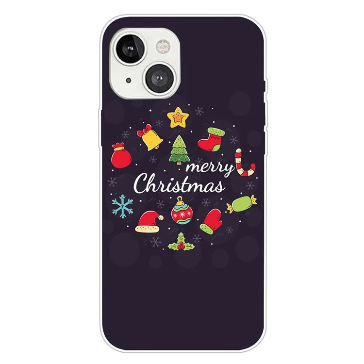 For iPhone 15 Phone Case Christmas Pattern Anti-scratch TPU Cover