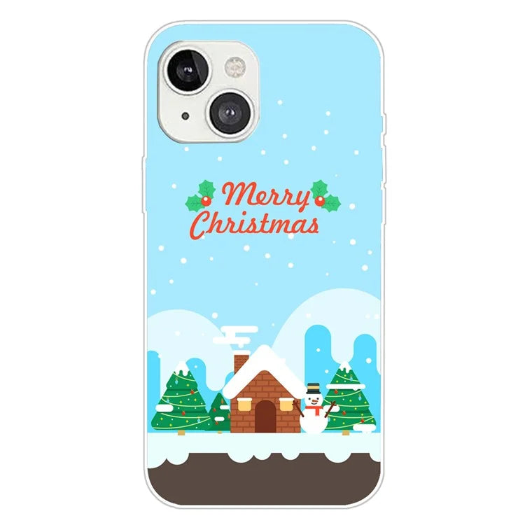 For iPhone 15 Phone Case Christmas Pattern Anti-scratch TPU Cover