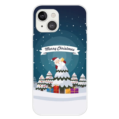 For iPhone 15 Phone Case Christmas Pattern Anti-scratch TPU Cover