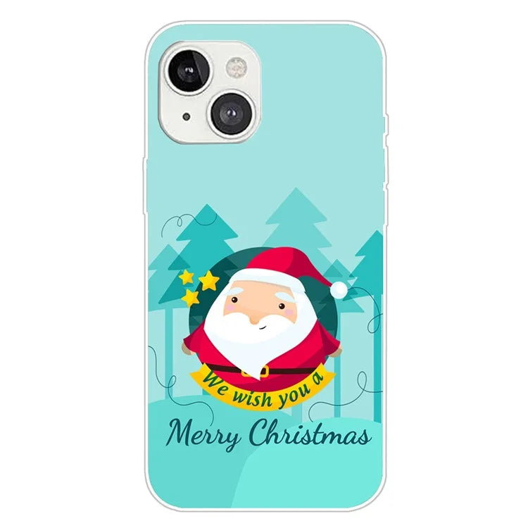 For iPhone 15 Phone Case Christmas Pattern Anti-scratch TPU Cover