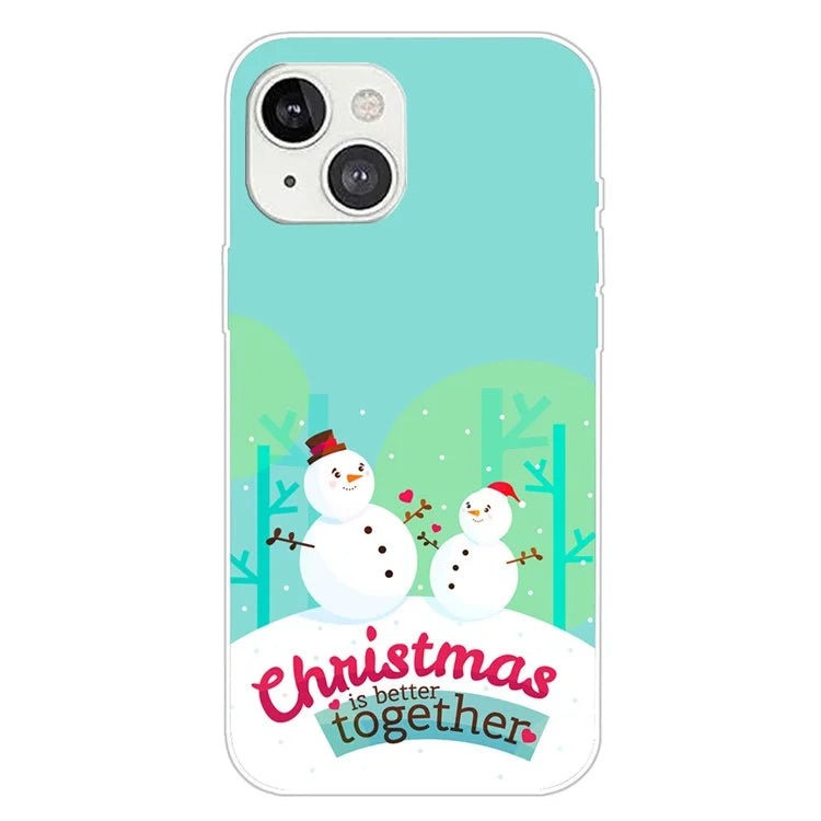 For iPhone 15 Phone Case Christmas Pattern Anti-scratch TPU Cover