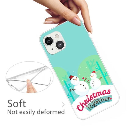 For iPhone 15 Phone Case Christmas Pattern Anti-scratch TPU Cover