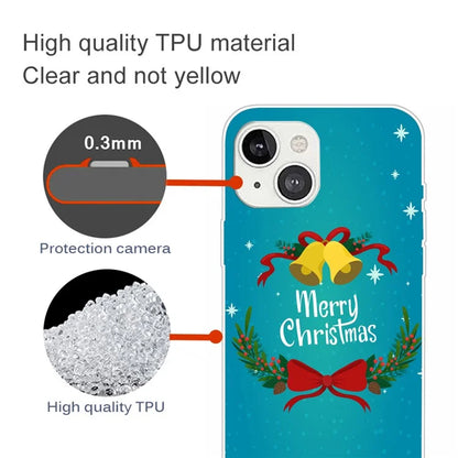 For iPhone 15 Phone Case Christmas Pattern Anti-scratch TPU Cover