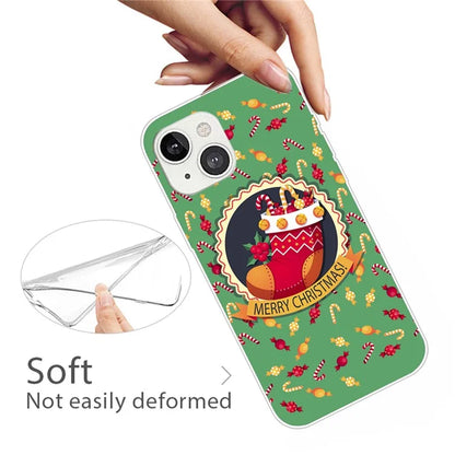 For iPhone 15 Phone Case Christmas Pattern Anti-scratch TPU Cover