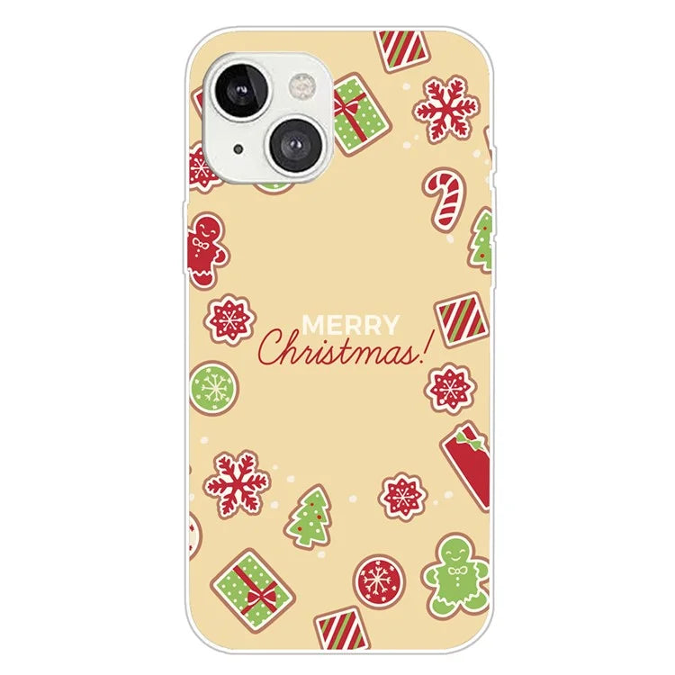 For iPhone 15 Phone Case Christmas Pattern Anti-scratch TPU Cover