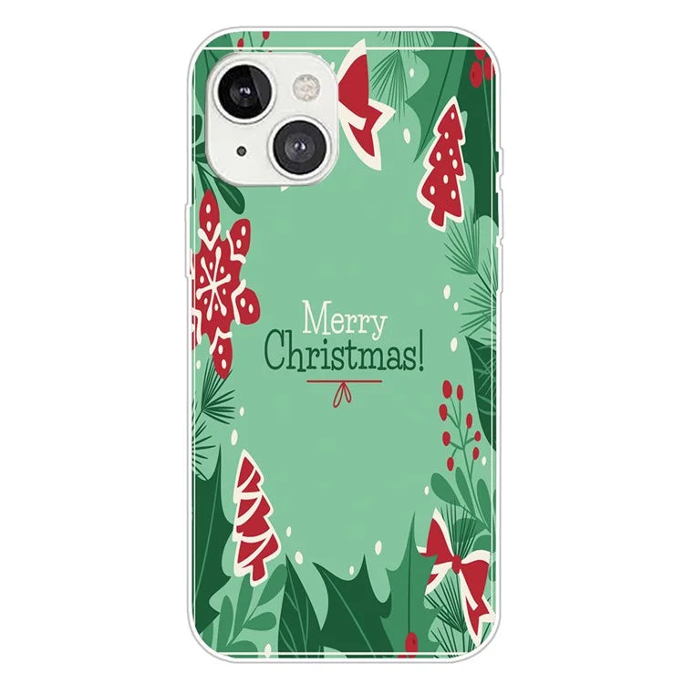 For iPhone 15 Phone Case Christmas Pattern Anti-scratch TPU Cover