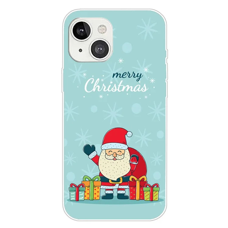 For iPhone 15 Phone Case Christmas Pattern Anti-scratch TPU Cover Gives Gift