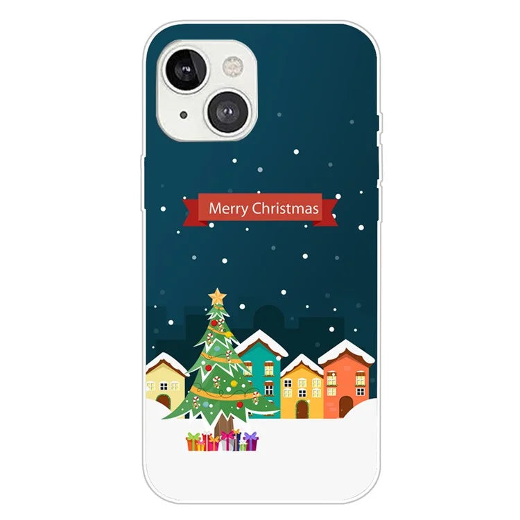 For iPhone 15 Phone Case Christmas Pattern Anti-scratch TPU Cover
