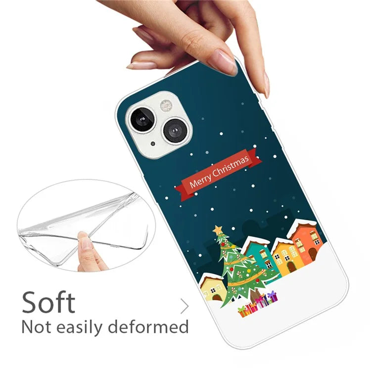 For iPhone 15 Phone Case Christmas Pattern Anti-scratch TPU Cover