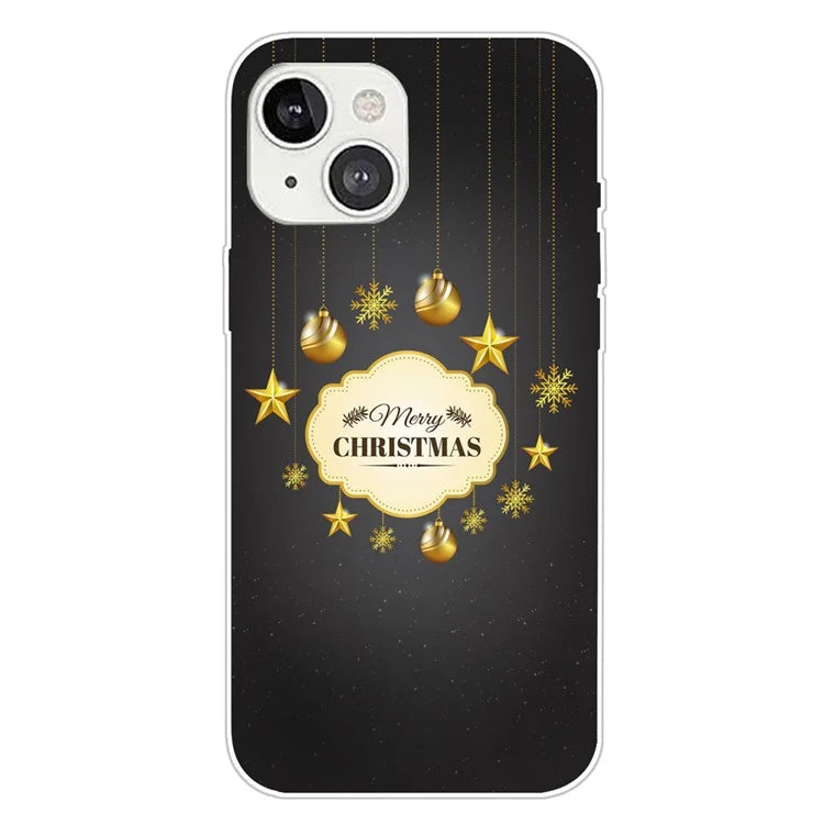 For iPhone 15 Phone Case Christmas Pattern Anti-scratch TPU Cover