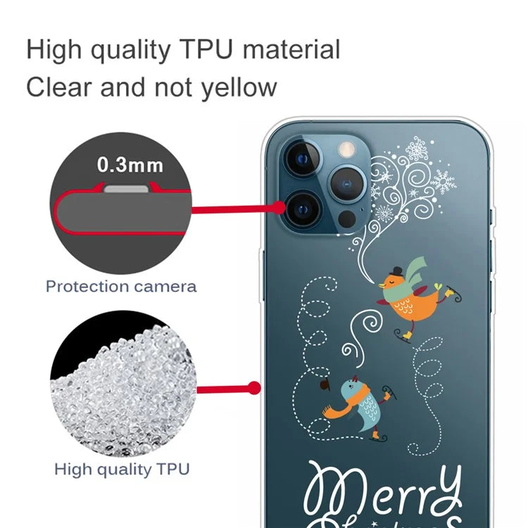 For iPhone 15 Pro Case Xmas Pattern Printing Soft TPU Protective Phone Cover