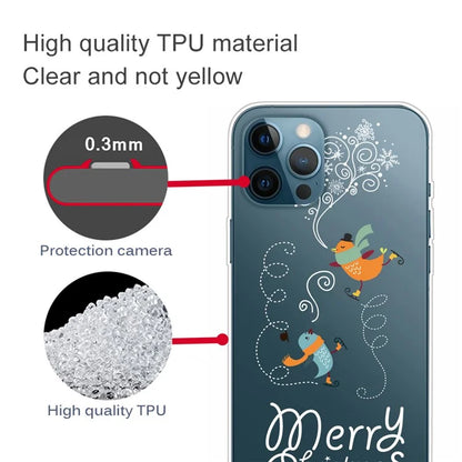 For iPhone 15 Pro Case Xmas Pattern Printing Soft TPU Protective Phone Cover