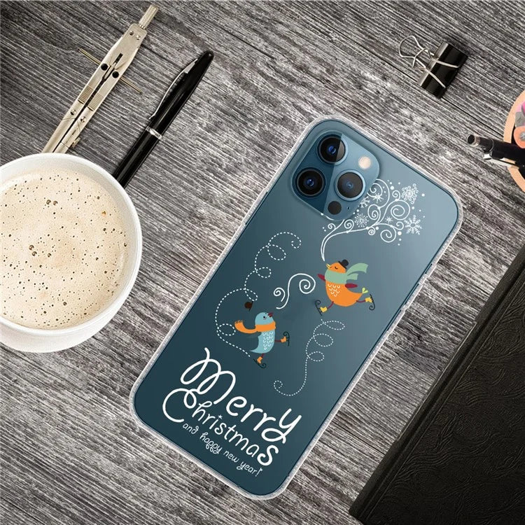 For iPhone 15 Pro Case Xmas Pattern Printing Soft TPU Protective Phone Cover