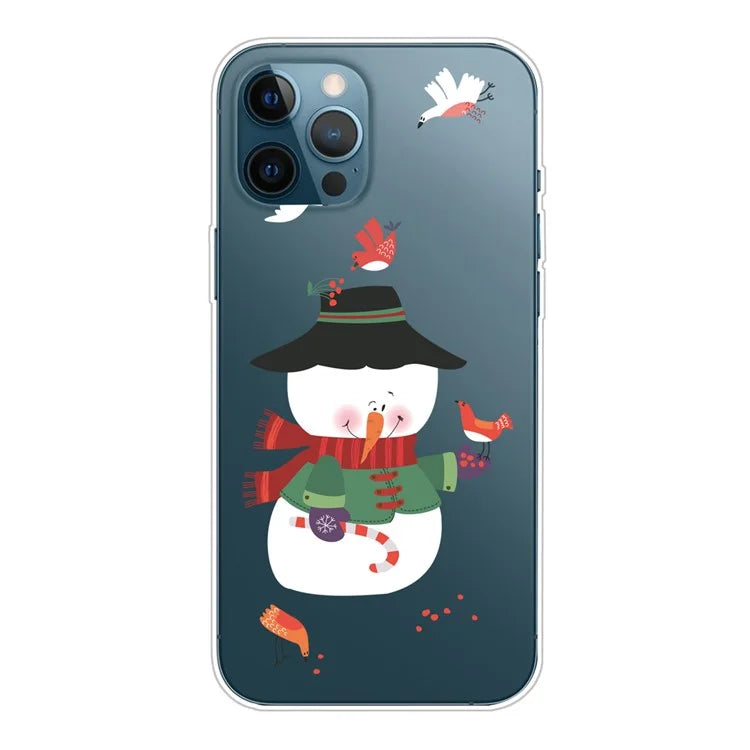 For iPhone 15 Pro Case Xmas Pattern Printing Soft TPU Protective Phone Cover
