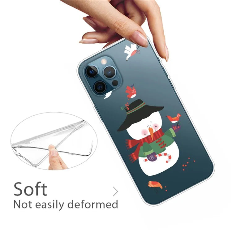 For iPhone 15 Pro Case Xmas Pattern Printing Soft TPU Protective Phone Cover