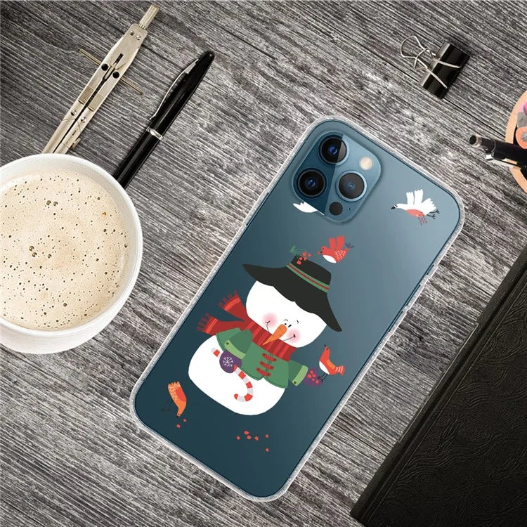 For iPhone 15 Pro Case Xmas Pattern Printing Soft TPU Protective Phone Cover