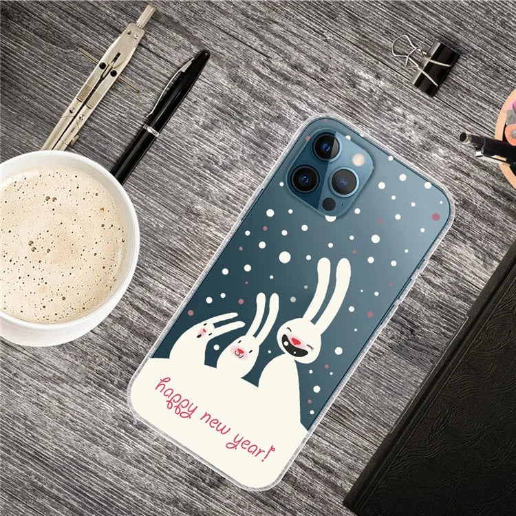 For iPhone 15 Pro Case Xmas Pattern Printing Soft TPU Protective Phone Cover