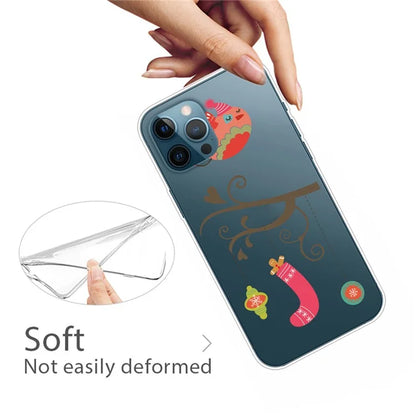 For iPhone 15 Pro Case Xmas Pattern Printing Soft TPU Protective Phone Cover