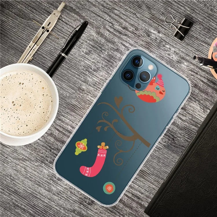 For iPhone 15 Pro Case Xmas Pattern Printing Soft TPU Protective Phone Cover