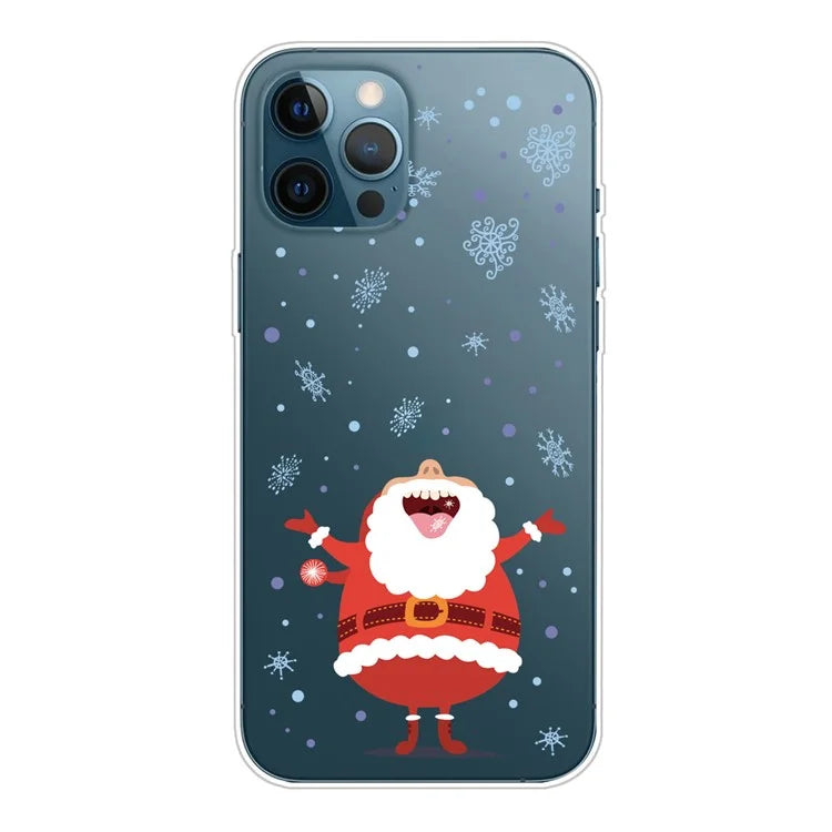 For iPhone 15 Pro Case Xmas Pattern Printing Soft TPU Protective Phone Cover
