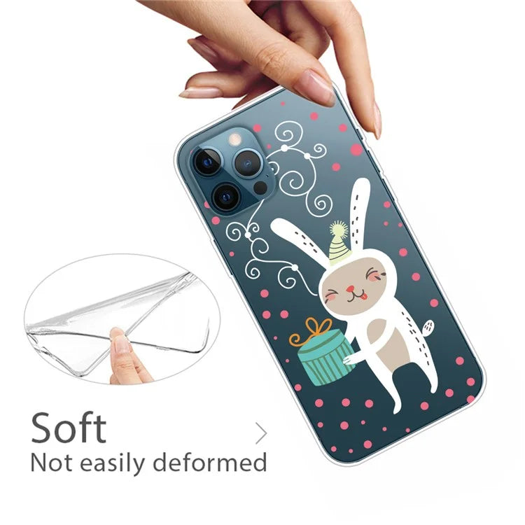 For iPhone 15 Pro Case Xmas Pattern Printing Soft TPU Protective Phone Cover