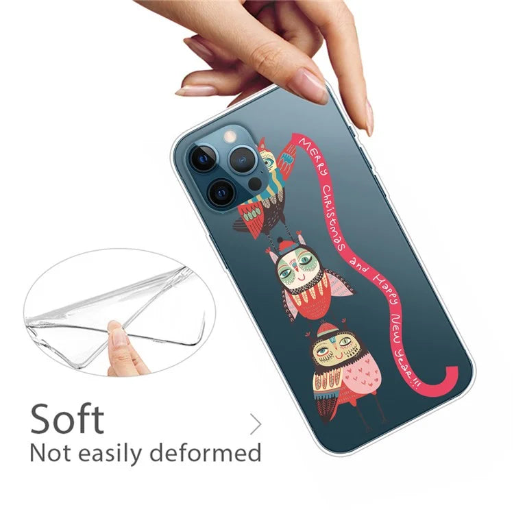For iPhone 15 Pro Case Xmas Pattern Printing Soft TPU Protective Phone Cover