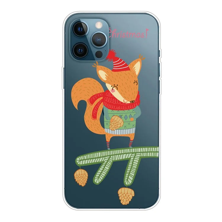 For iPhone 15 Pro Case Xmas Pattern Printing Soft TPU Protective Phone Cover