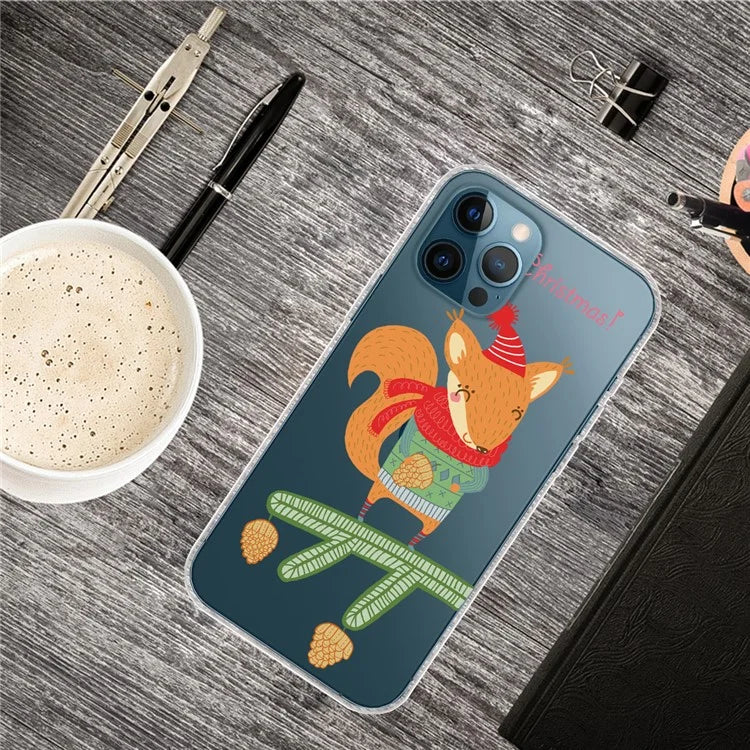 For iPhone 15 Pro Case Xmas Pattern Printing Soft TPU Protective Phone Cover