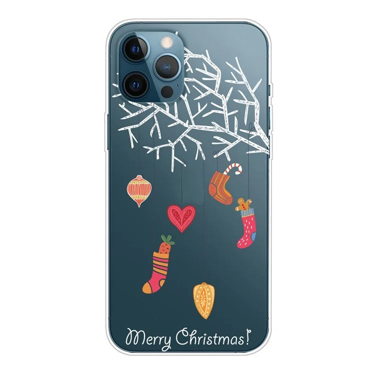 For iPhone 15 Pro Case Xmas Pattern Printing Soft TPU Protective Phone Cover