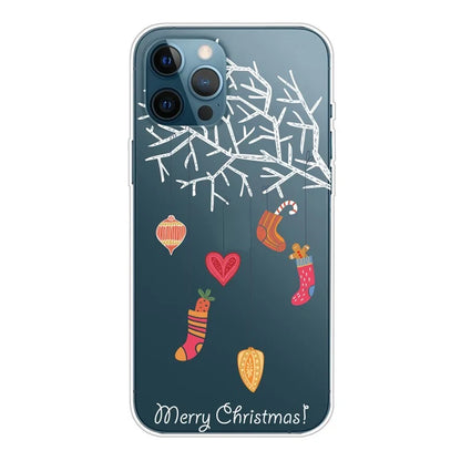 For iPhone 15 Pro Case Xmas Pattern Printing Soft TPU Protective Phone Cover