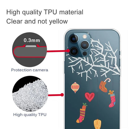 For iPhone 15 Pro Case Xmas Pattern Printing Soft TPU Protective Phone Cover