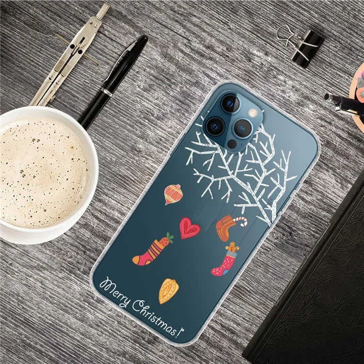 For iPhone 15 Pro Case Xmas Pattern Printing Soft TPU Protective Phone Cover