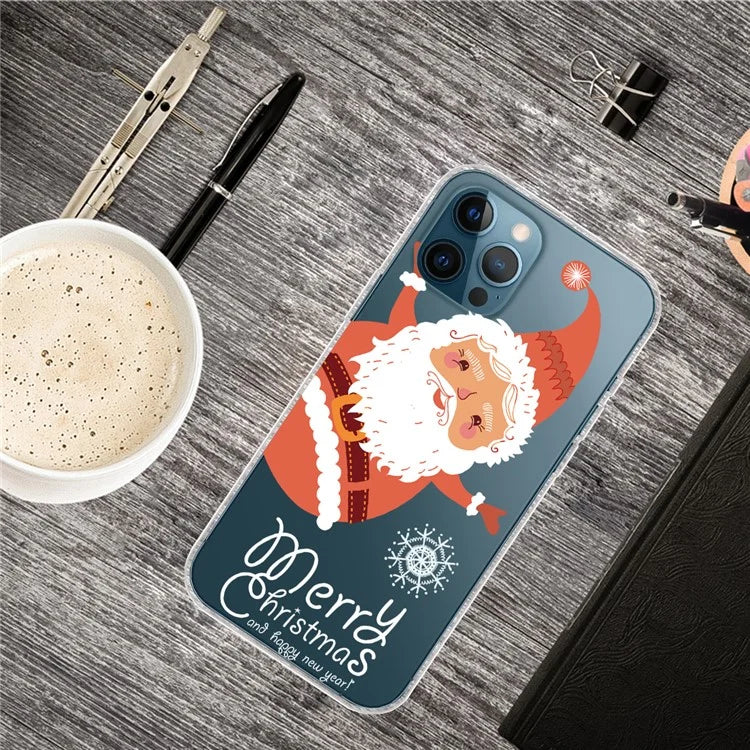 For iPhone 15 Pro Case Xmas Pattern Printing Soft TPU Protective Phone Cover