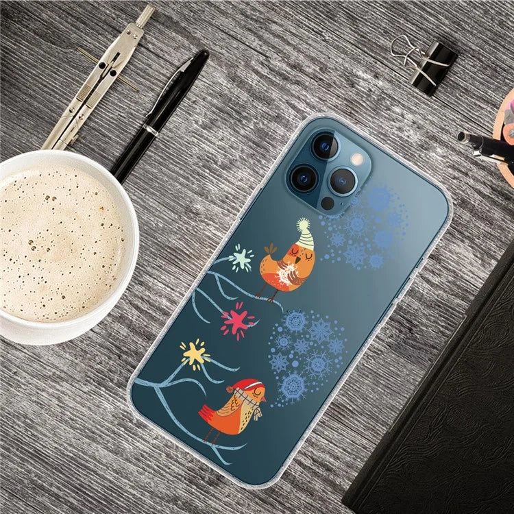 For iPhone 15 Pro Case Xmas Pattern Printing Soft TPU Protective Phone Cover