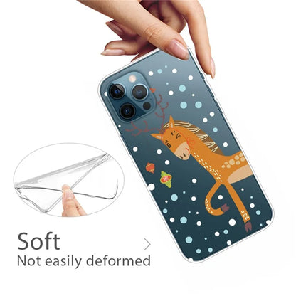 For iPhone 15 Pro Case Xmas Pattern Printing Soft TPU Protective Phone Cover