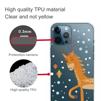 For iPhone 15 Pro Case Xmas Pattern Printing Soft TPU Protective Phone Cover